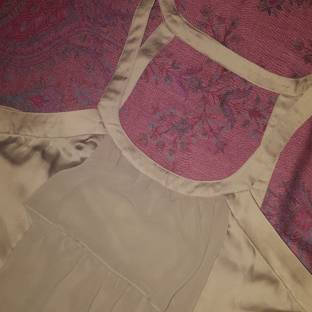 2/$35 Fairy Cute Vintage Silver grey Satin Ruffle Tank Dress - Picture 9 of 10